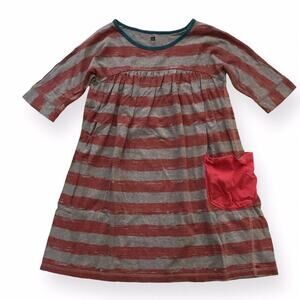 Tea Collection Red/Gray Pocket Dress